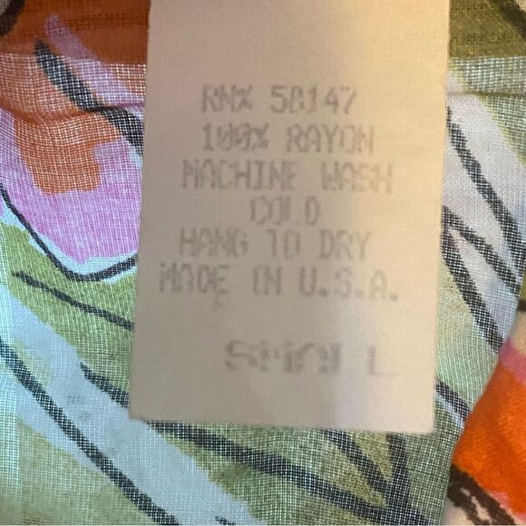 Sea Suns Vintage Semi-Sheer Floral Button Down Shirt Size Small - Picture 3 of 12